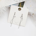 Silver Butterfly S Curve Chain Long Dangle Earrings view 4