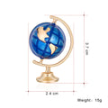 Blue Gold Tone Planet Globe Enamel Metal Brooch Pin 3.7 x 2.4 cm view 2