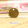23mm Electroplated Alloy Alphabet Round Charm Pendant
