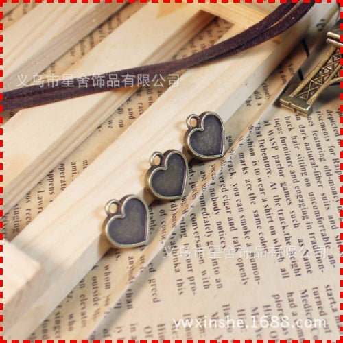 Single-Sided Alloy Heart Charm 13mm for DIY Jewelry