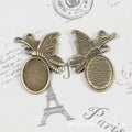 Butterfly Oval Pendant Trays in Two Metal Finishes view 3