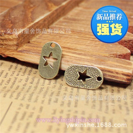 20x12mm Alloy Star Oval Charm Pendant