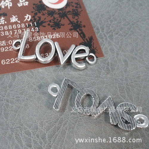 40x15mm Curved LOVE Double Charm Pendant