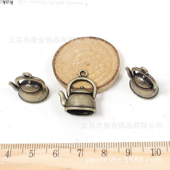 Vintage 3D Teapot Alloy Charm Pendant