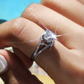Twisted Floral Setting Ring With Round Clear Center Stone view 2
