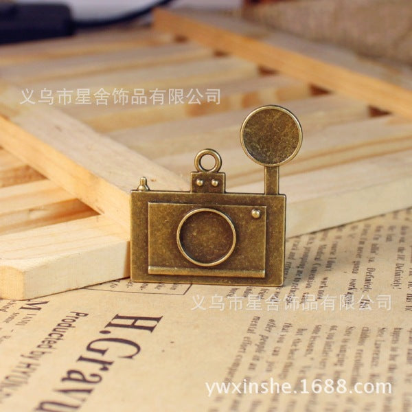 Vintage Camera Alloy Charm Pendant 36x34mm