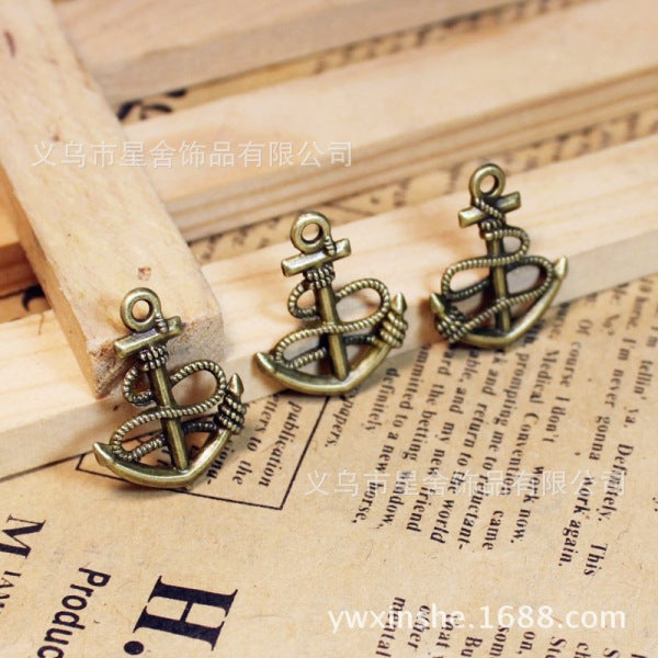 24×19mm Double-Sided Rope Anchor Alloy Charm Pendant