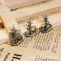 Rope Wrapped Anchor Metal Charm in Two Antique Finishes view 3