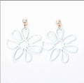 White Open Daisy Oversized Statement Stud Earrings view 1
