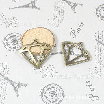 Openwork Diamond Outline Charms in Three Antique Finishes