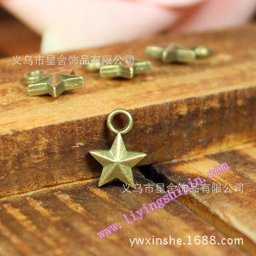 Faceted Five Point Star Antique Tone Alloy Jewelry Making Component in 3 Finishes