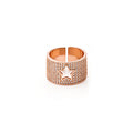 Pave Crystal Star Cutout Wide Open Adjustable Band Ring view 5