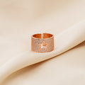 Pave Crystal Star Cutout Wide Open Adjustable Band Ring view 4