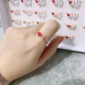 Rose Gold and Silver Love Heart Adjustable Open Rings view 2