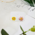 Six Color Mismatched Small Daisy Flower Stud Earrings view 4