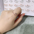 Rose Gold Tone Star Clear Look Adjustable Open Band Ring view 2