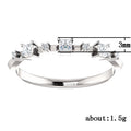 Silver Tone Graduated Square Clear Stone Band Ring view 5