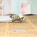 Bird on Flower Branch Alloy Charm Pendant 44x21mm