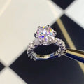 Silver Tone Six Prong Solitaire Ring with Open Basket Band view 3