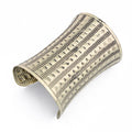 Wide Embossed Antique Metal Cuff Bracelets in Ten Designs view 4