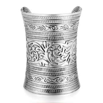 Wide Embossed Antique Metal Cuff Bracelets in Ten Designs