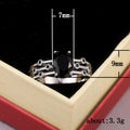 Black Oval Solitaire Multi-Rail Ring In Polished Silver Tone view 5