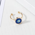 Gold Tone Adjustable Blue Evil Eye Rings in Four Designs view 7