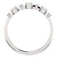 Silver Tone Graduated Square Clear Stone Band Ring view 3