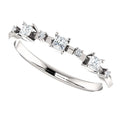 Silver Tone Graduated Square Clear Stone Band Ring view 2