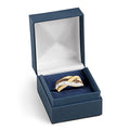 Gold Interlocked Band Ring Clear Brown CZ Love Inscription view 3