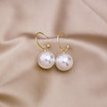 White Red and Champagne Pearl Look Gold Hook Earrings view 4