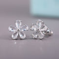 Five-Petal Stone Flower Stud Earrings In Seven Colors view 3