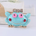 Enamel Frog Brooch Crystal Bow Blue Pink Green Styles view 6