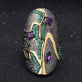 Colorful Landscape Pattern Oval Statement Ring Jewelry Accessory view 1