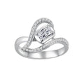 Silver Open Heart Knot Ring In A Polished Decorative Design view 1