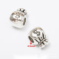 Skull And Object Large Hole Silver Tone Metal Beads view 12