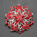 Black Silver Tone Bauhinia Flower Wreath Crystal Eight Designs Metal Brooch Pin view 8