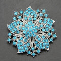 Black Silver Tone Bauhinia Flower Wreath Crystal Eight Designs Metal Brooch Pin view 9