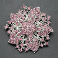 Black Silver Tone Bauhinia Flower Wreath Crystal Eight Designs Metal Brooch Pin view 7