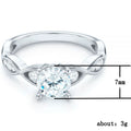 Silver Tone Solitaire Ring with Open Scroll Shoulders view 5