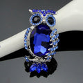 Blue Silver Tone Owl Openwork Metal Brooch Pin for Jackets and Lapels view 6