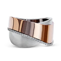 Rose Gold and Silver Tone Crossover Wide Band Ring view 2