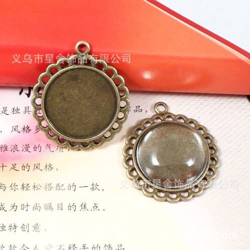Filigree Cabochon Tray Bezel Setting Pendant Base for 20mm Cabochons