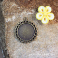 Round Scalloped Cabochon Pendant Tray Jewelry Making Component view 2