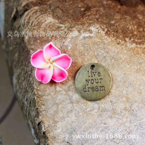 Vintage Round Letter Alloy Charm Pendant 20mm