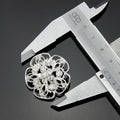 Black Silver Tone Flower Openwork Crystal Metal Brooch Pin view 3