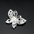 Blue Silver Tone Butterfly Crystal Metal Brooch Pin view 3