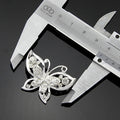 Blue Silver Tone Butterfly Crystal Metal Brooch Pin view 4