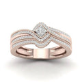 Chevron Double Band Ring Set In Three Metal Tones Jewelry view 3