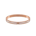 Four Gold Tone Bangle Styles With Shell Inlay And Crystal Details view 5